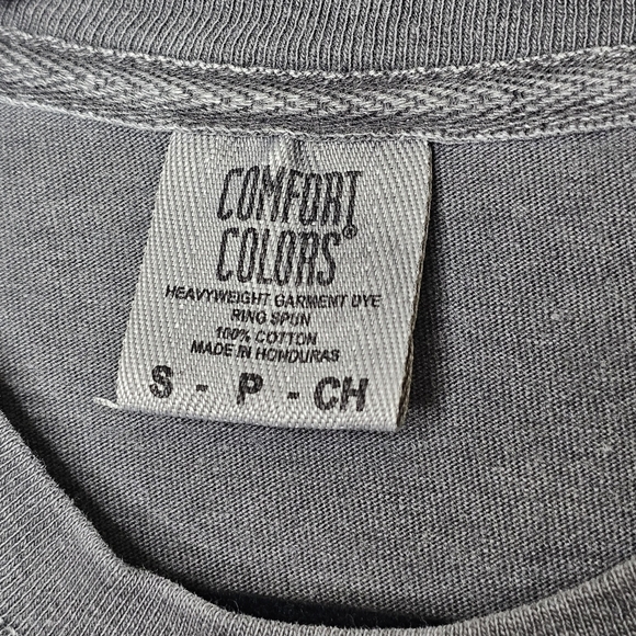 Comfort‎ Colors Heavyweight Gray Tee Shirt Spellout Graphic Womens S Small - Picture 4 of 6